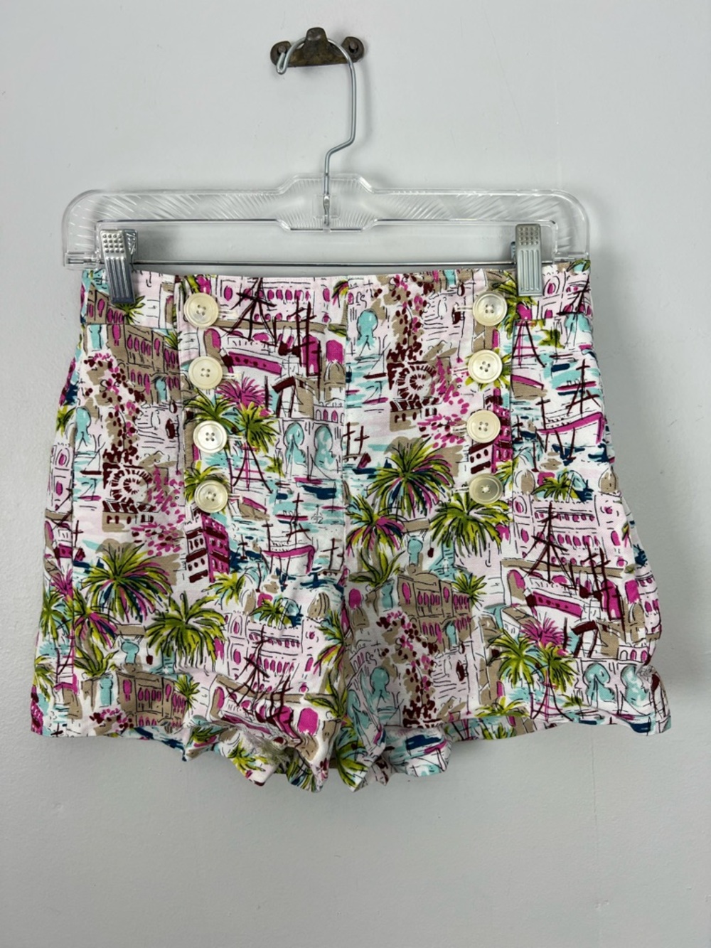 J. Crew Linen Blend City Harbor High Waist Sailor Shorts